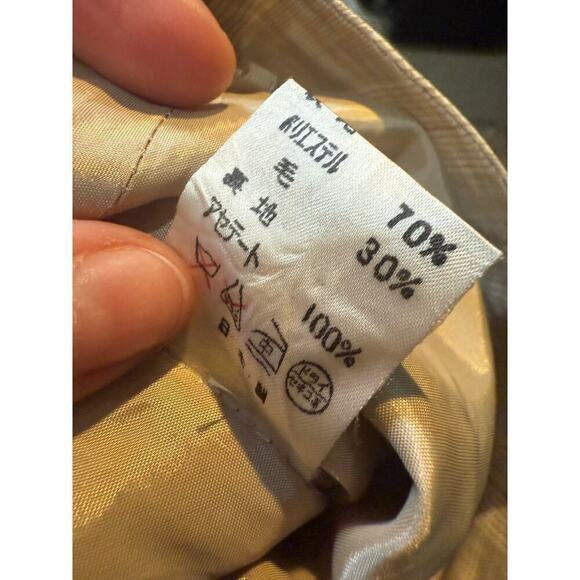 Maxi skirt light plaid wool blend button front womens M - Picture 7 of 9